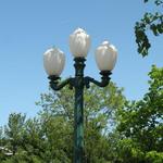 Decorative lamp-posts throughout parking lots